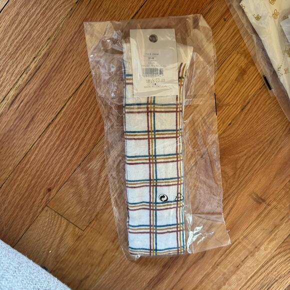 Fin & Vince NWT Plaid Grid Boho Tights - Picture 2 of 3